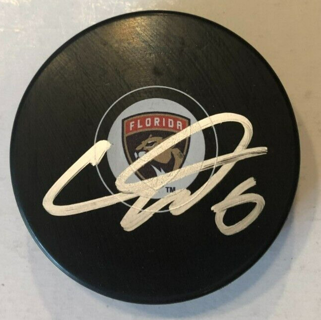 COLIN WHITE SIGNED AUTOGRAPHED FLORIDA PANTHERS HOCKEY PUCK W/ CASE COA