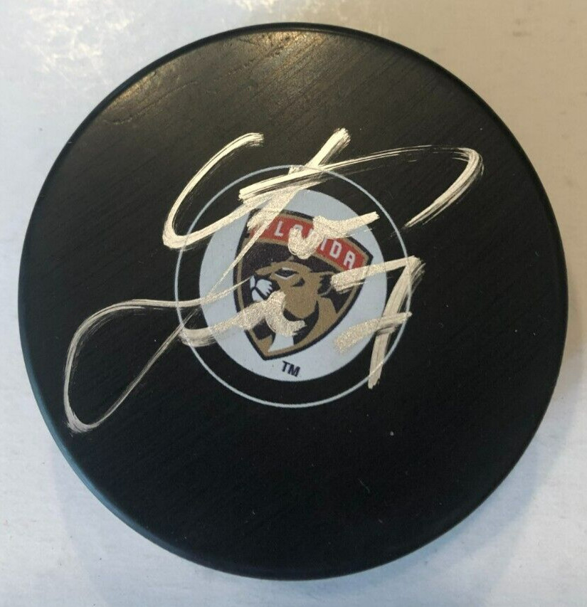 RADKO GUDAS SIGNED AUTOGRAPHED FLORIDA PANTHERS HOCKEY PUCK W/ CASE COA