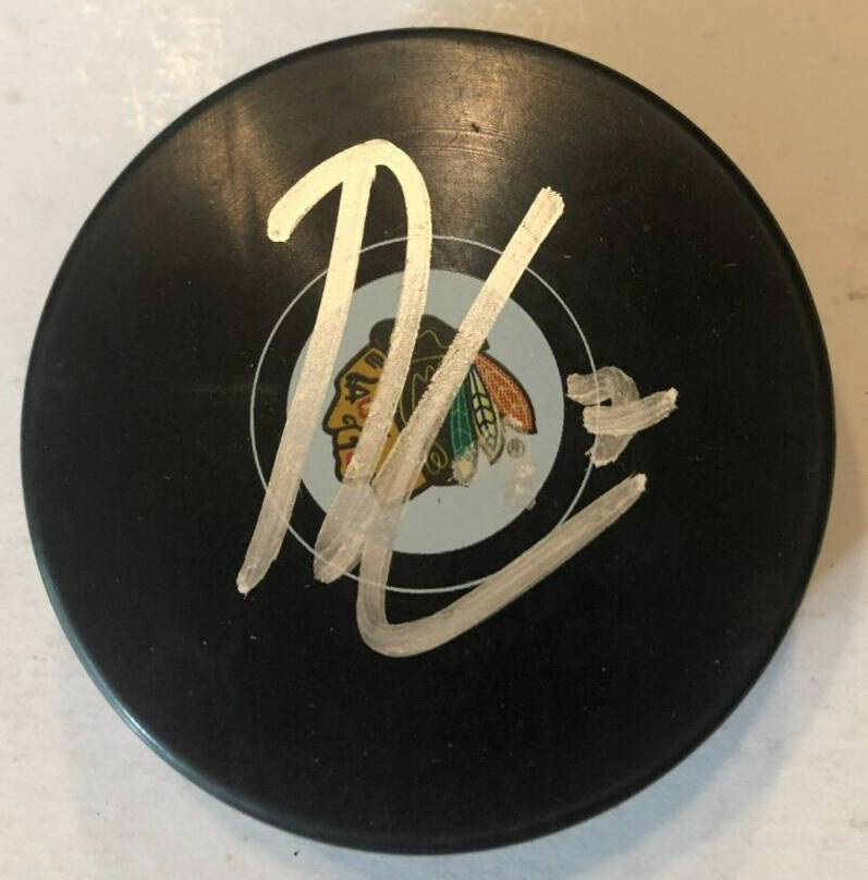 LUKAS REICHEL SIGNED AUTOGRAPHED CHICAGO BLACKHAWKS HOCKEY PUCK W/ CASE COA