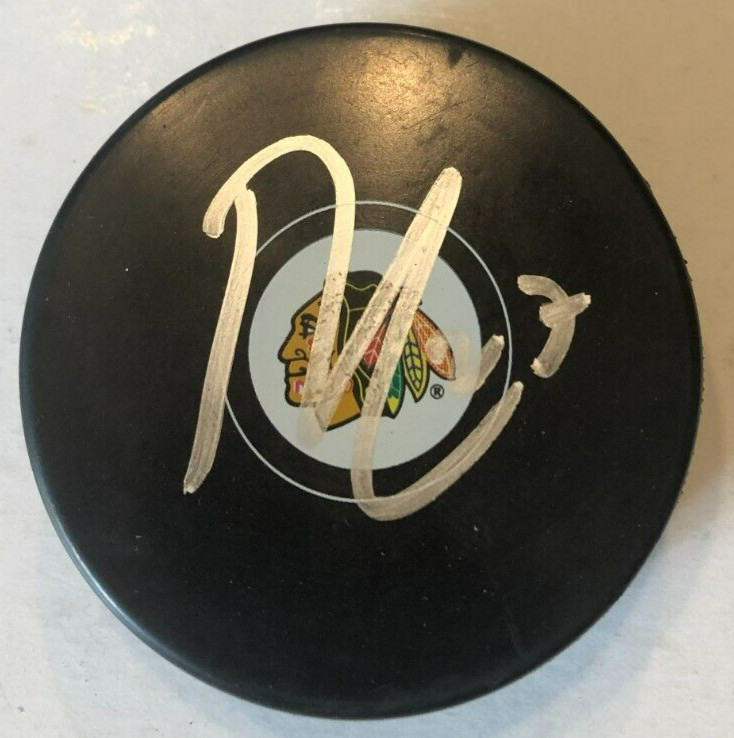 LUKAS REICHEL SIGNED AUTOGRAPHED CHICAGO BLACKHAWKS HOCKEY PUCK W/ CASE COA