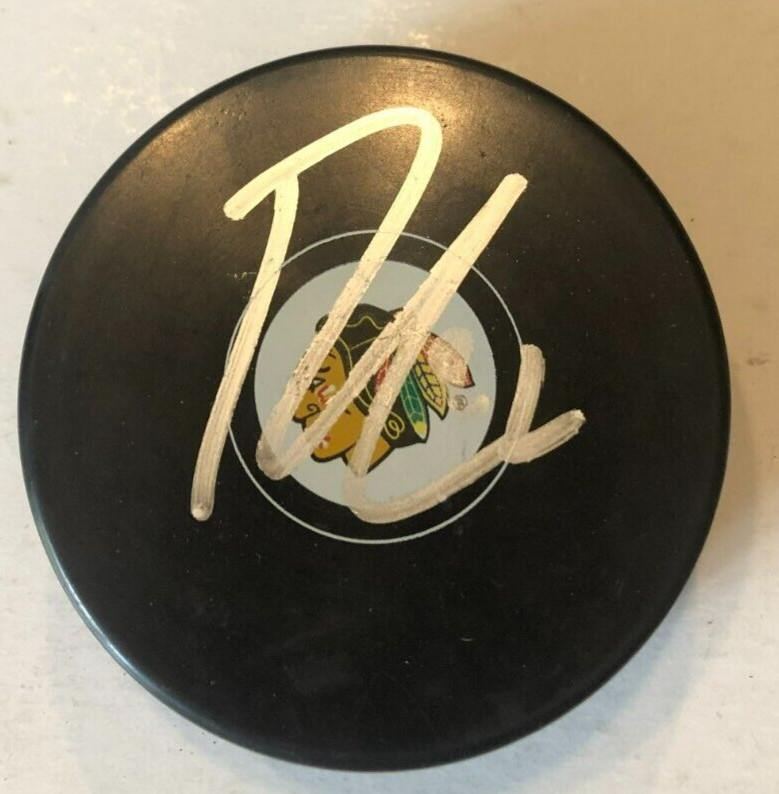 LUKAS REICHEL SIGNED AUTOGRAPHED CHICAGO BLACKHAWKS HOCKEY PUCK W/ CASE COA