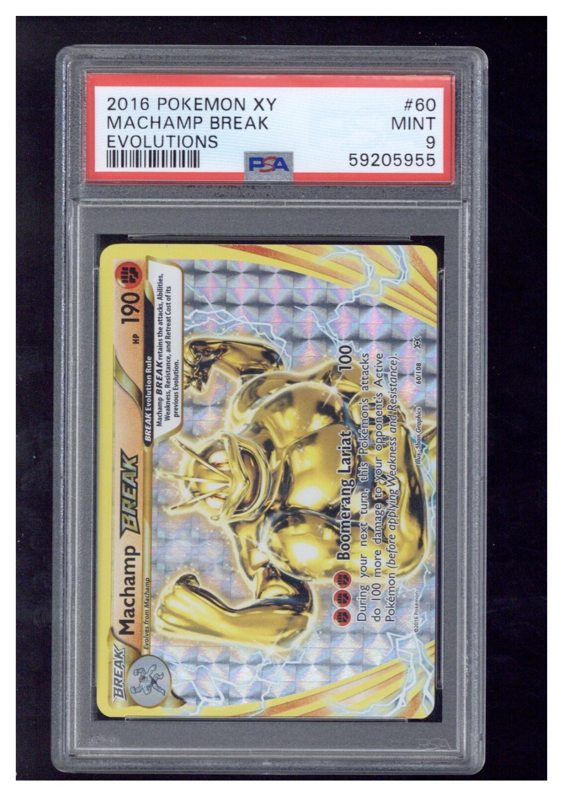 2016 Pokemon XY Evolutions 60 Machamp Break PSA 9
