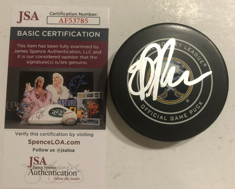 OWEN POWER SIGNED BUFFALO SABRES OFFICIAL GAME HOCKEY PUCK W/ CASE JSA COA