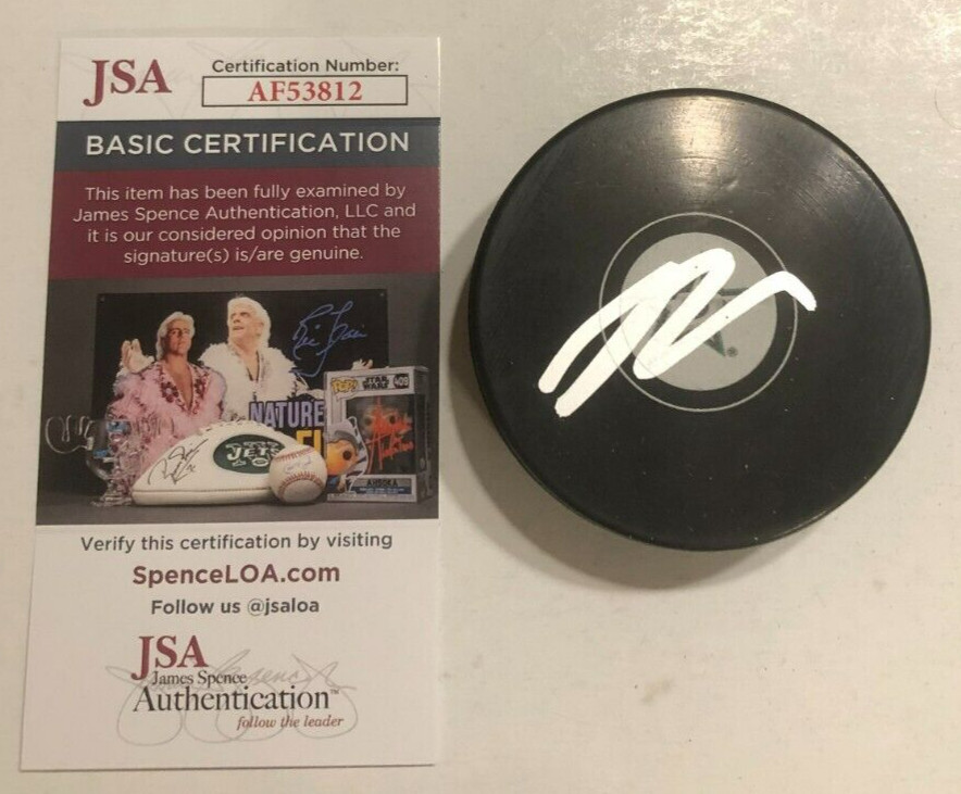 JASON ROBERTSON SIGNED AUTOGRAPHED DALLAS STARS HOCKEY PUCK W/ CASE JSA COA