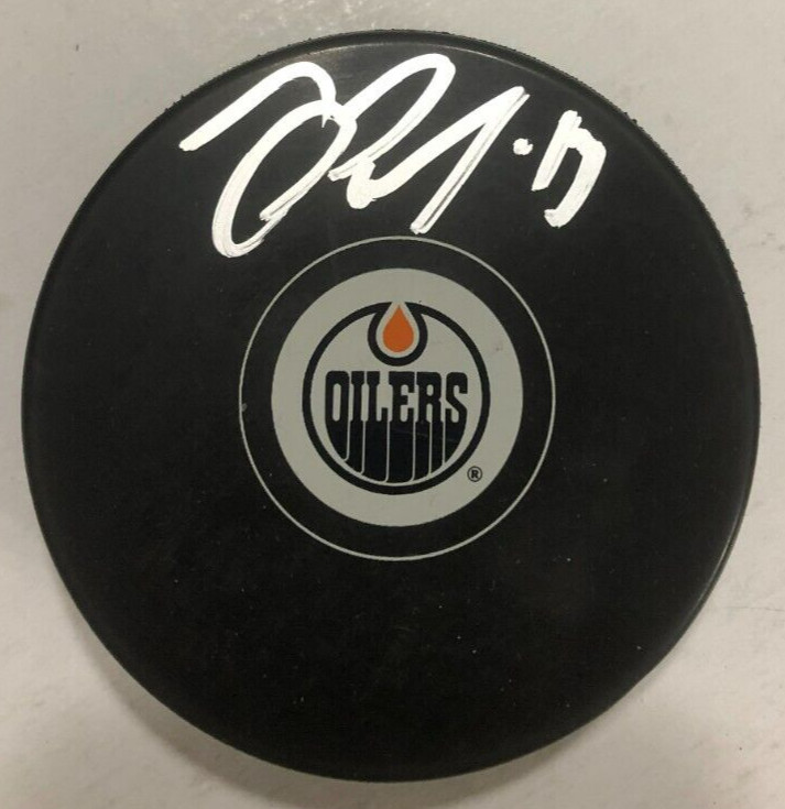 JESSE PULJUJARVI SIGNED AUTOGRAPHED EDMONTON OILERS HOCKEY PUCK W/ CASE COA