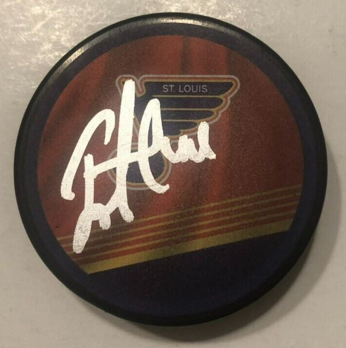 IVAN BARBASHEV SIGNED AUTOGRAPHED ST LOUIS BLUES HOCKEY PUCK W/ CASE COA