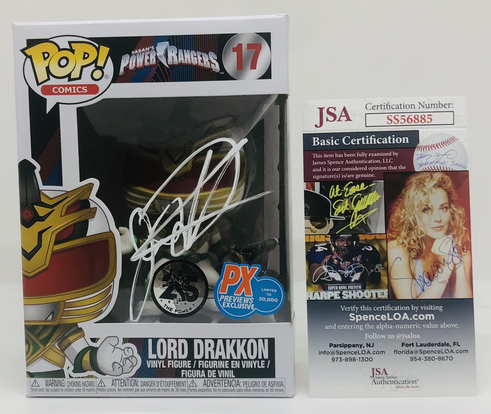 JASON DAVID FRANK SIGNED LORD DRAKKON POP FUNKO FIGURE POWER RANGERS  PROOF JSA