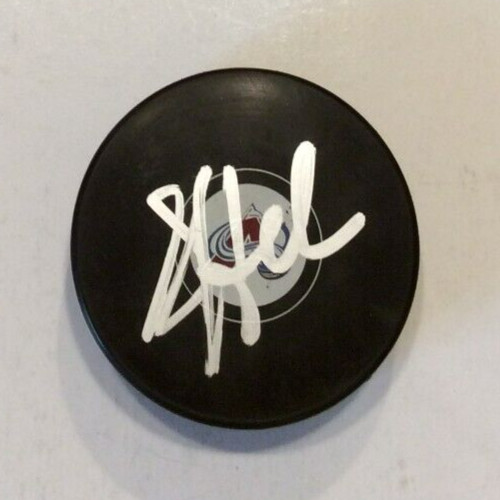 SYLVAIN LEFEBVRE SIGNED COLORADO AVALANCHE HOCKEY PUCK W/ CASE COA