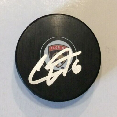 COLIN WHITE SIGNED FLORIDA PANTHERS HOCKEY PUCK W/ CASE COA