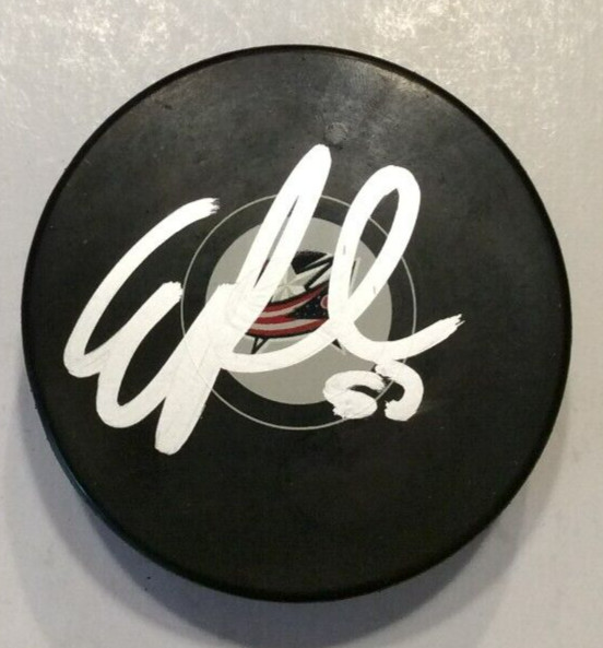 ERIC ROBINSON SIGNED COLUMBUS BLUE JACKETS HOCKEY PUCK W/ CASE COA