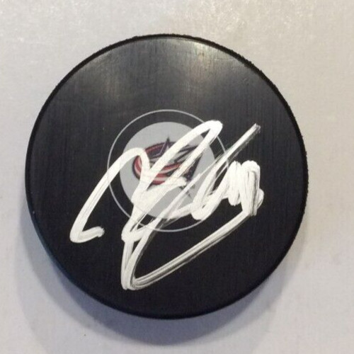 JARED BOLL SIGNED COLUMBUS BLUE JACKETS HOCKEY PUCK W/ CASE COA