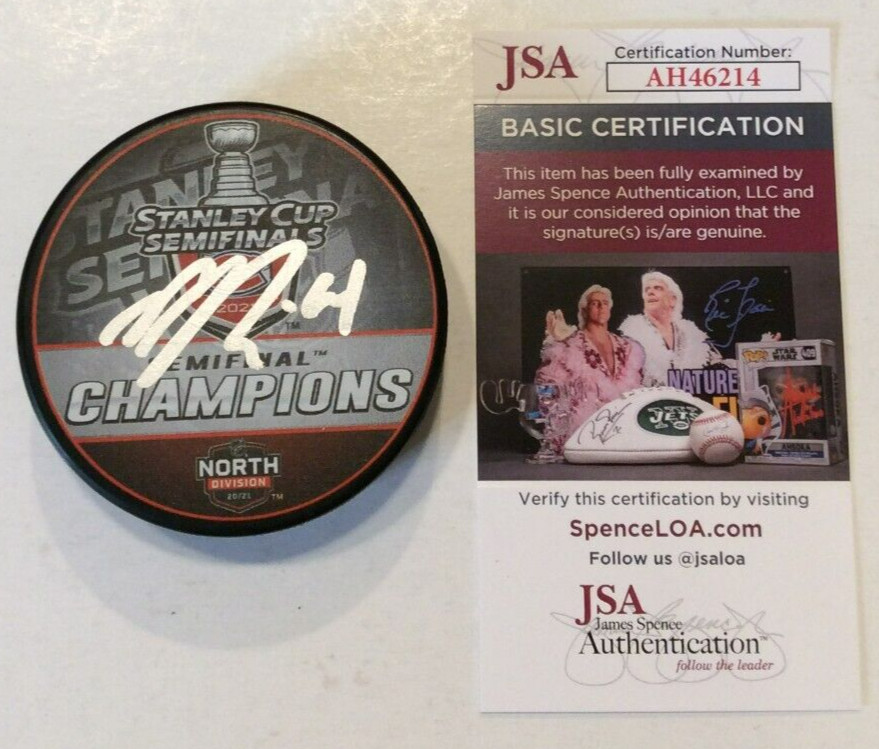 NICK SUZUKI SIGNED MONTREAL CANADIENS 2022 NORTH CHAMPIONS PUCK W/ CASE JSA COA