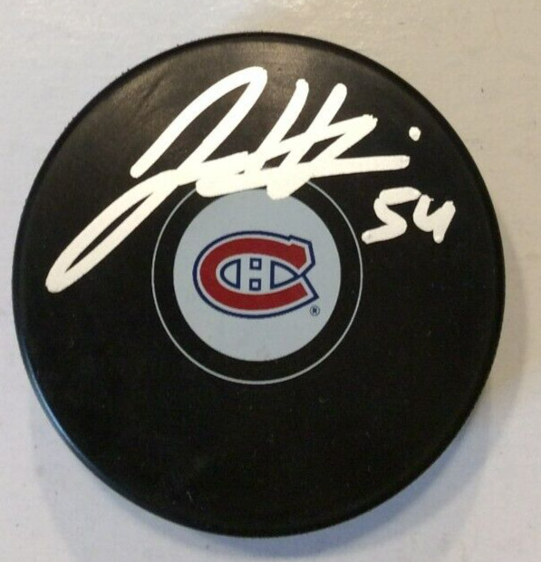 JORDAN HARRIS SIGNED MONTREAL CANADIENS HOCKEY PUCK W/ CASE COA