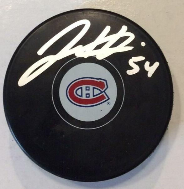 JORDAN HARRIS SIGNED MONTREAL CANADIENS HOCKEY PUCK W/ CASE COA