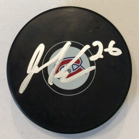 JOHNATHAN KOVACEVIC SIGNED MONTREAL CANADIENS HOCKEY PUCK W/ CASE COA