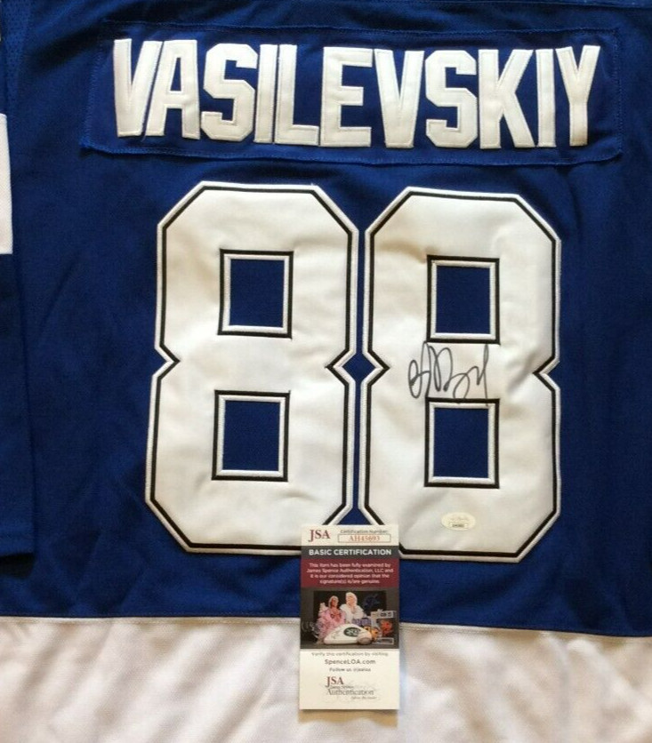 ANDREI VASILEVSKIY SIGNED TAMPA BAY LIGHTNING HOCKEY JERSEY JSA COA