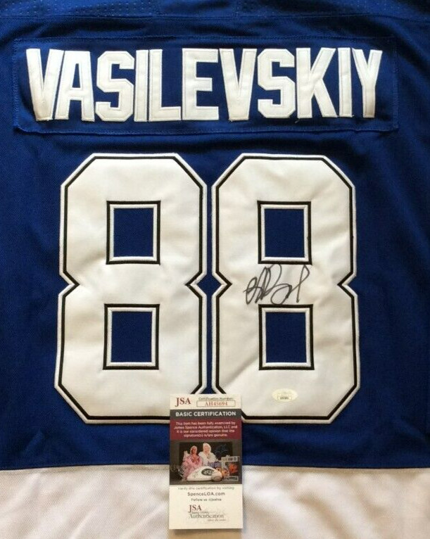 ANDREI VASILEVSKIY SIGNED TAMPA BAY LIGHTNING HOCKEY JERSEY JSA COA
