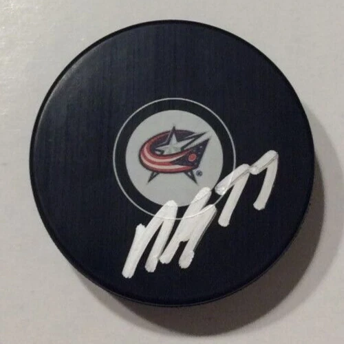 NICK BLANKENBURG SIGNED COLUMBUS BLUE JACKETS HOCKEY PUCK W/ CASE COA