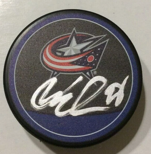 JACK ROSLOVIC SIGNED COLUMBUS BLUE JACKETS HOCKEY PUCK W/ CASE COA