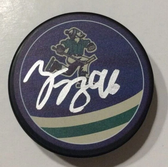 ANDREI KUZMENKO SIGNED VANCOUVER CANUCKS REVERSE RETRO HOCKEY PUCK W/ CASE COA