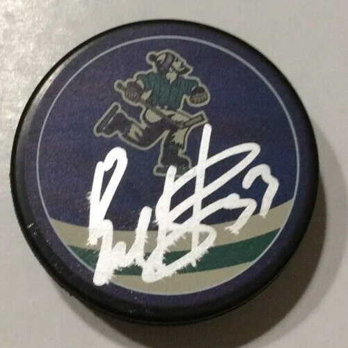 BO HORVAT SIGNED VANCOUVER CANUCKS REVERSE RETRO HOCKEY PUCK W/ CASE COA