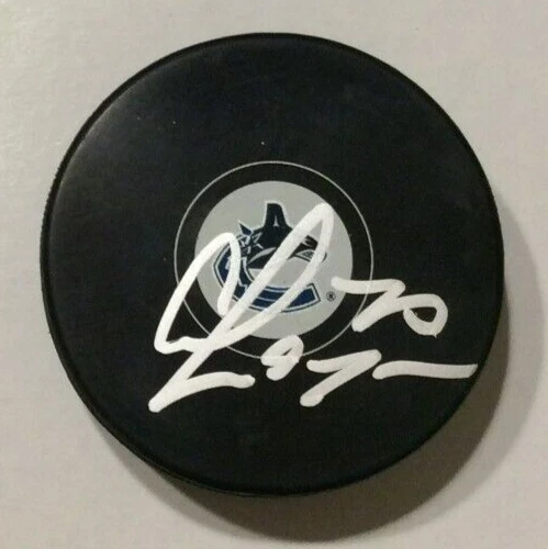 CURTIS LAZAR  SIGNED VANCOUVER CANUCKS HOCKEY PUCK W/ CASE COA