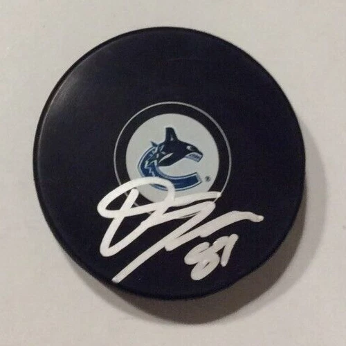 DAKOTA JOSHUA SIGNED VANCOUVER CANUCKS HOCKEY PUCK W/ CASE COA