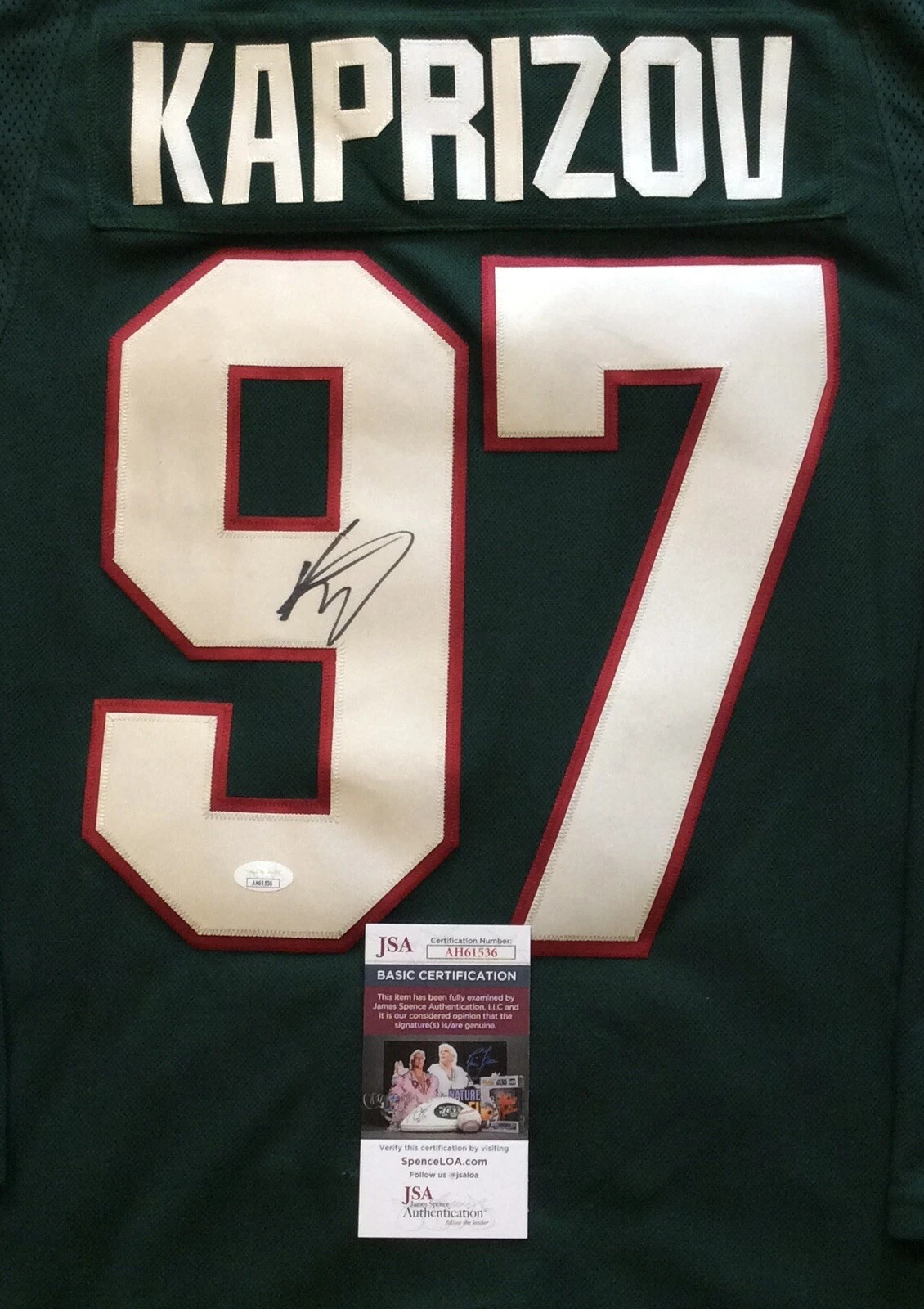 KIRILL KAPRIZOV SIGNED MINNESOTA WILD ADIDAS AUTHENTIC PRO HOCKEY JERSEY JSA COA