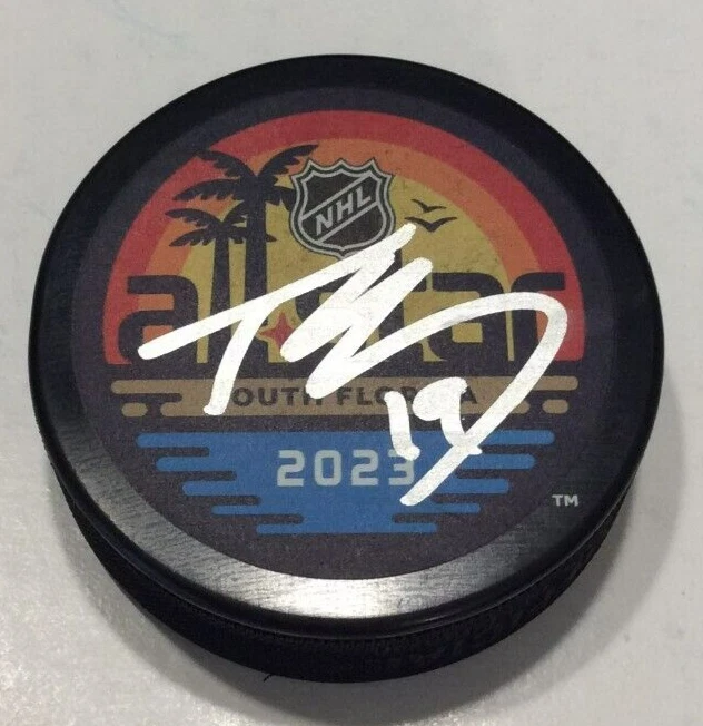 TROY TERRY SIGNED 2023 NHL ALL STAR HOCKEY PUCK ANAHEIM DUCKS W/ CASE COA