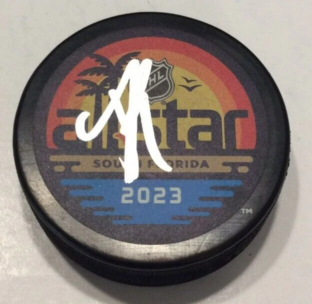 BRADY TKACHUK SIGNED 2023 NHL ALL STAR HOCKEY PUCK OTTAWA SENATORS W/ CASE COA