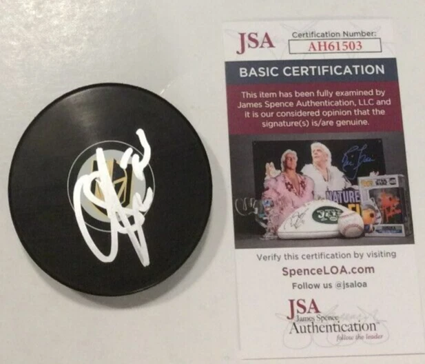 CHANDLER STEPHENSON SIGNED VEGAS GOLDEN KNIGHTS HOCKEY PUCK W/ CASE JSA COA