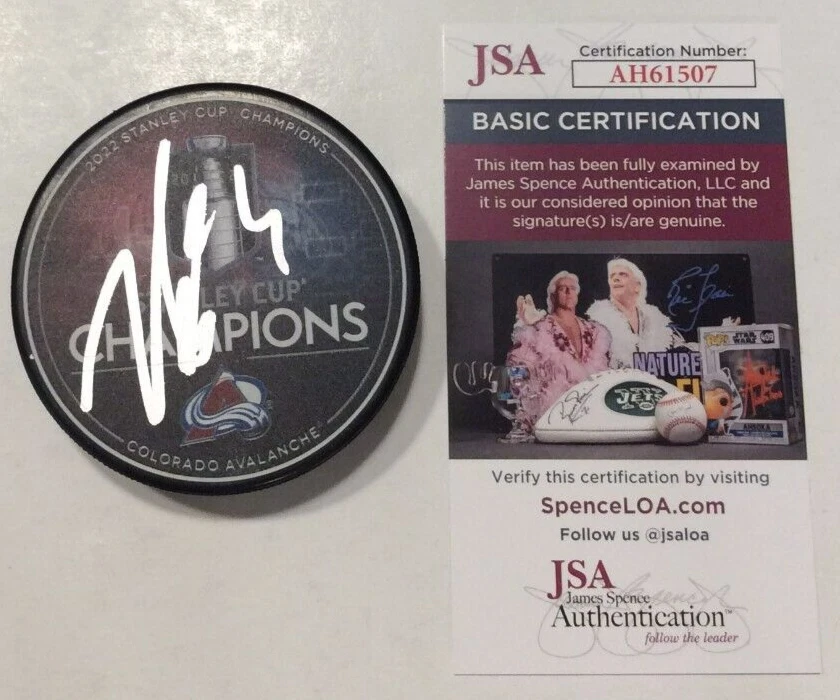 NAZEM KADRI SIGNED 2022 STANLEY CUP HOCKEY PUCK W/ CASE COLORADO AVALANCHE JSA