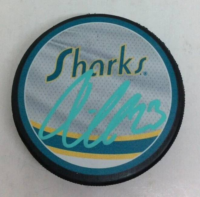 OSKAR LINDBLOM SIGNED AUTOGRAPHED SAN JOSE SHARKS HOCKEY PUCK W/ CASE COA