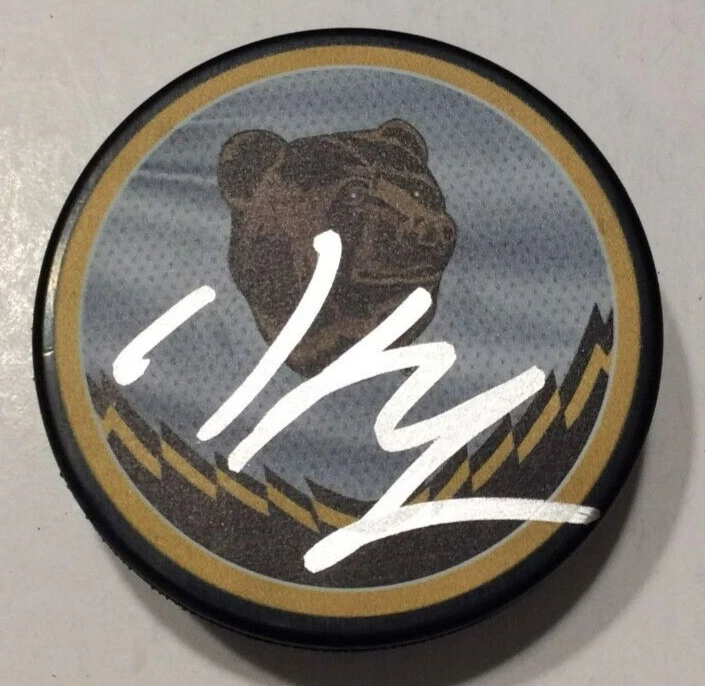 DEREK FORBORT SIGNED BOSTON BRUINS REVERSE RETRO HOCKEY PUCK W/ CASE COA