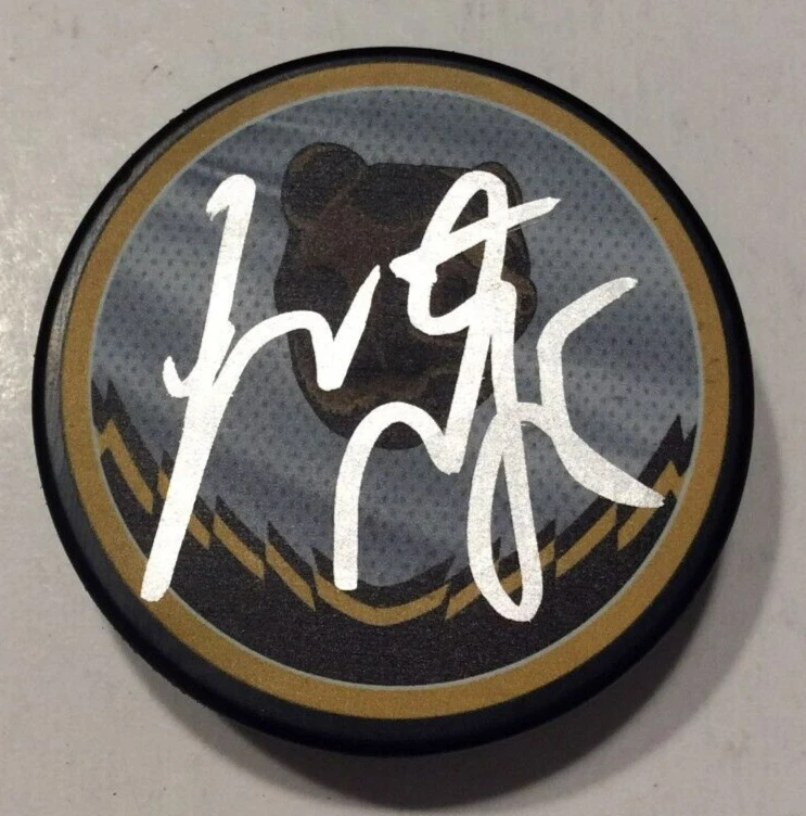 JIM MONTGOMERY SIGNED BOSTON BRUINS REVERSE RETRO HOCKEY PUCK W/ CASE COA