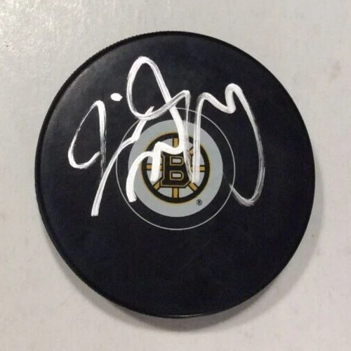 JIM MONTGOMERY SIGNED AUTOGRAPHED BOSTON BRUINS HOCKEY PUCK W/ CASE COA