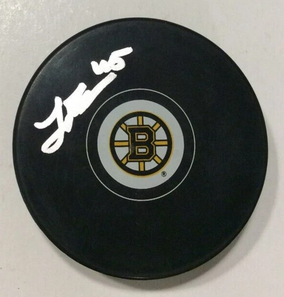 JOONA KOPPANEN SIGNED BOSTON BRUINS HOCKEY PUCK W/ CASE COA