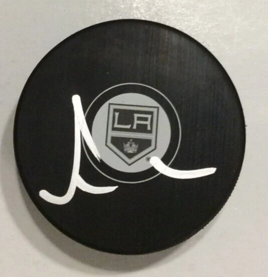 ALEX ALEXANDER EDLER SIGNED LOS ANGELES KINGS HOCKEY PUCK W/ CASE COA