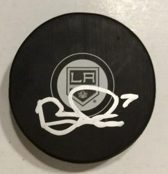 TOBIAS BJORNFOT SIGNED LOS ANGELES KINGS HOCKEY PUCK W/ CASE COA