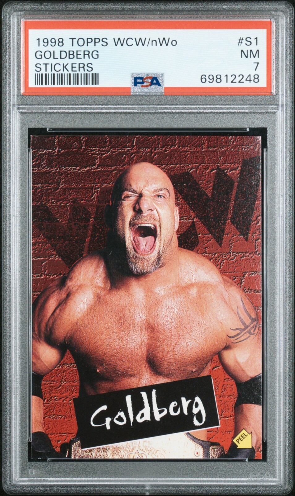 1998 Topps WCW/Nwo Stickers S1 Goldberg PSA 7
