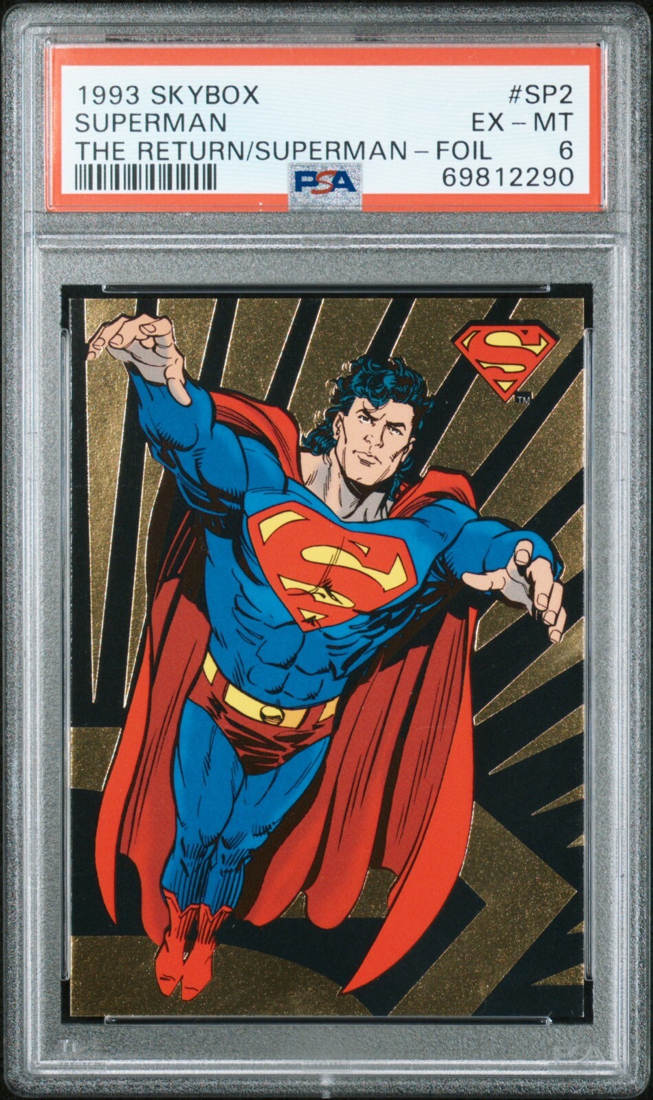 1993 Skybox the Return of Superman SP2 Superman Foil PSA 6