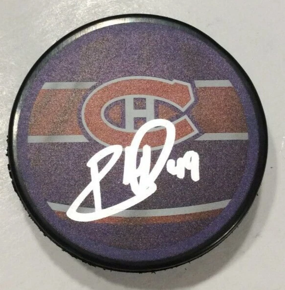 RAFAEL HARVEY-PINARD SIGNED MONTREAL CANADIENS HOCKEY PUCK W/ CASE COA