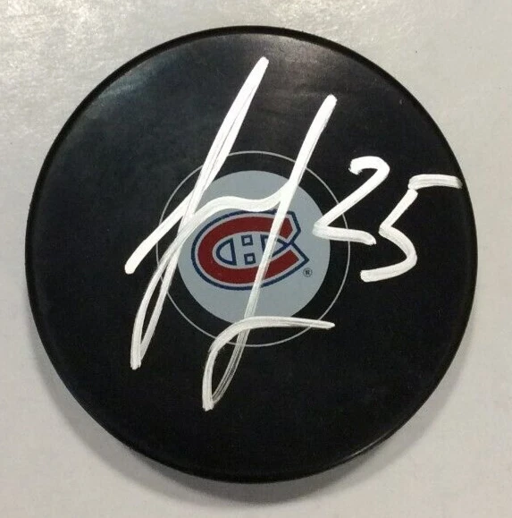 DENIS GURIANOV SIGNED MONTREAL CANADIENS HOCKEY PUCK W/ CASE COA