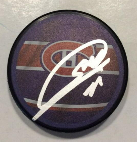 JONATHAN DROUIN SIGNED MONTREAL CANADIENS HOCKEY PUCK W/ CASE COA