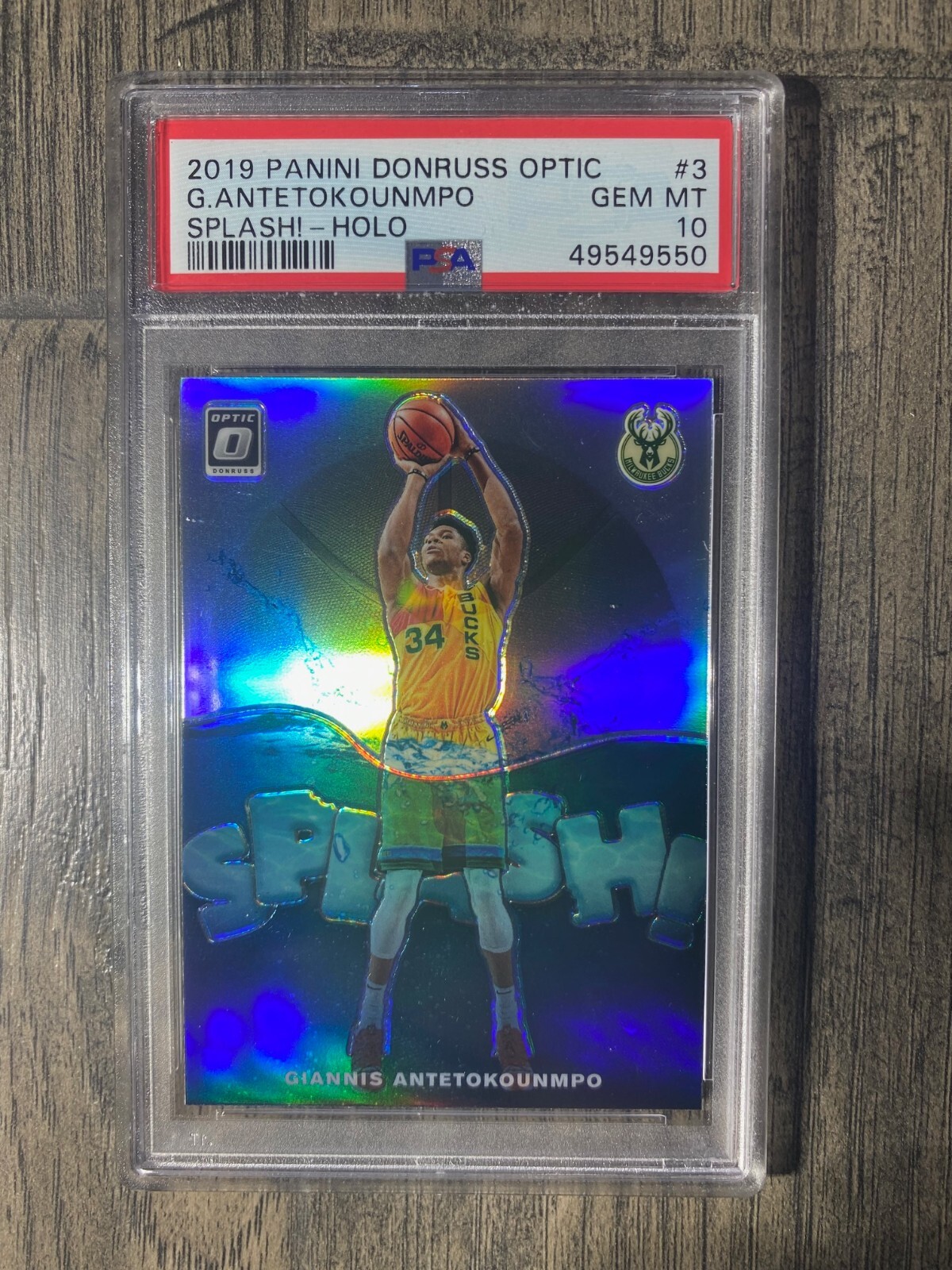 2019 Donruss Optic Giannis Antetokounmpo Spash Holo PSA 10