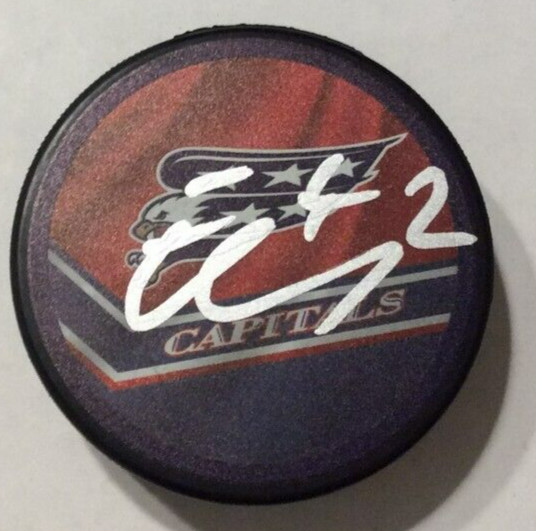 MARTIN FEHERVARY SIGNED WASHINGTON CAPITALS HOCKEY PUCK W/ CASE COA