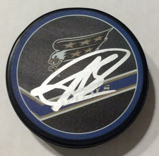 ALEXANDER ALEXEYEV SIGNED WASHINGTON CAPITALS HOCKEY PUCK W/ CASE COA