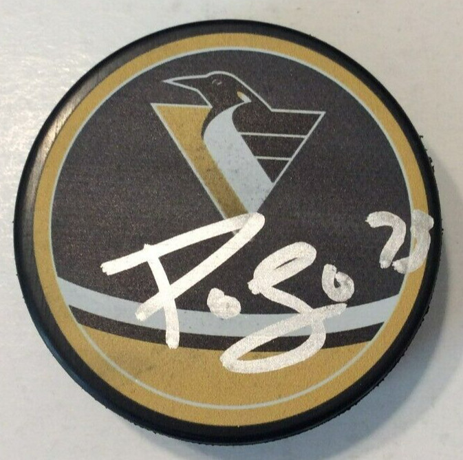 PIERRE-OLIVIER JOSEPH SIGNED PITTSBURGH PENGUINS HOCKEY PUCK W/ CASE COA