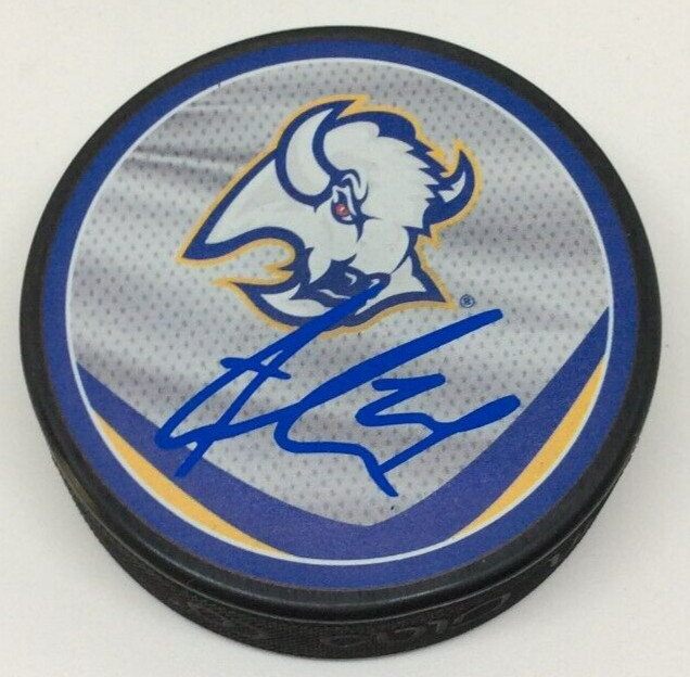 RASMUS ASPLUND SIGNED BUFFALO SABRES HOCKEY PUCK W/ CASE COA
