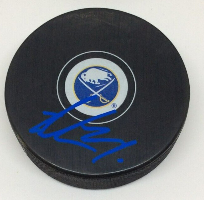 RASMUS ASPLUND SIGNED BUFFALO SABRES HOCKEY PUCK W/ CASE COA